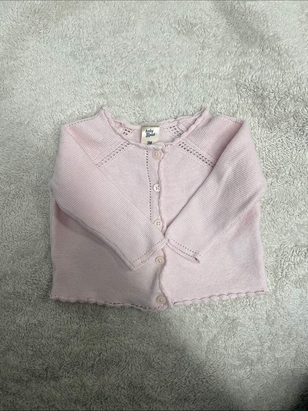 baby B'gosh Pink Knit Baby Cardigan